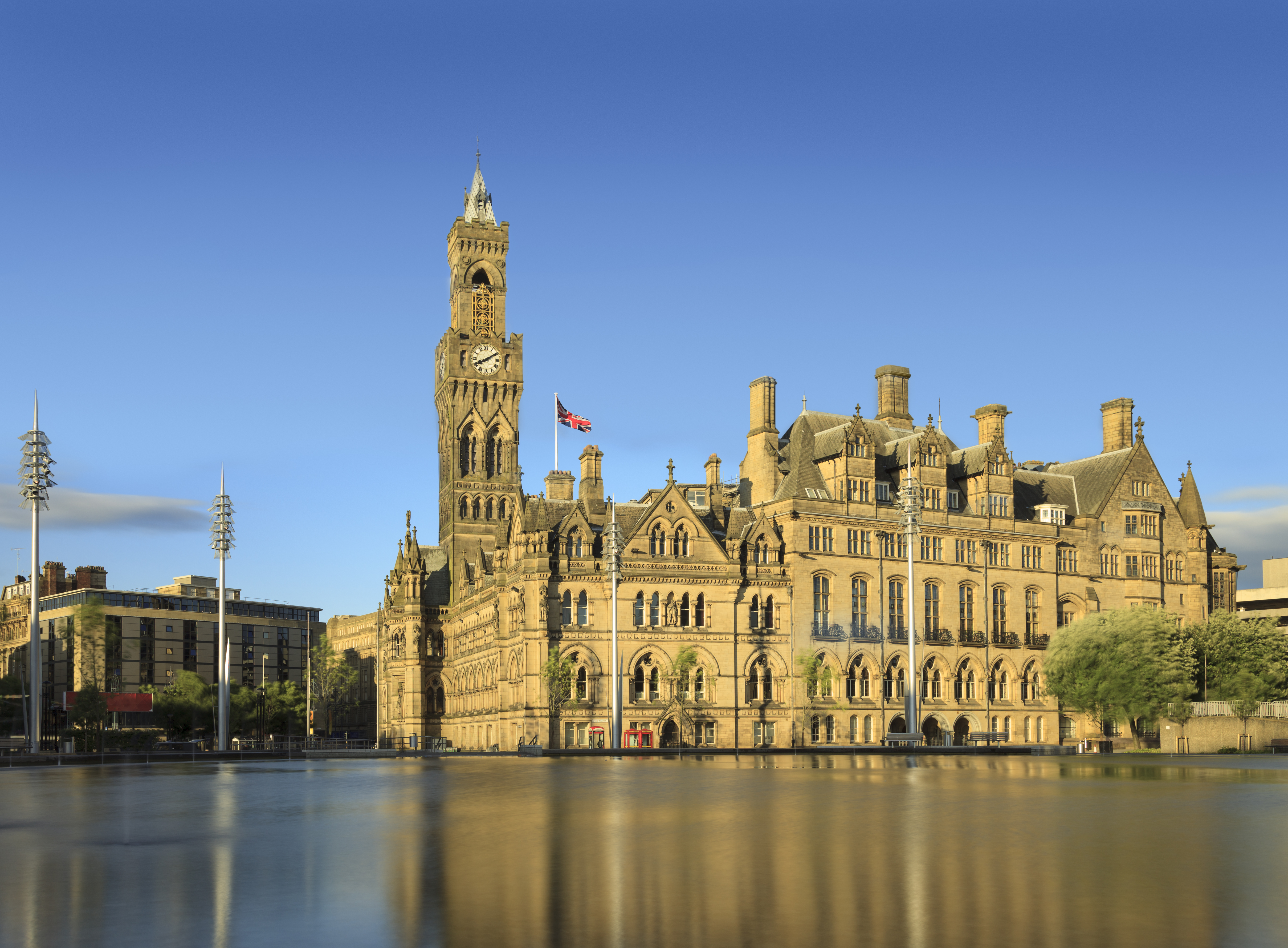 The multi-award-winning Bradford City Park boasts the largest urban water feature in the UK
